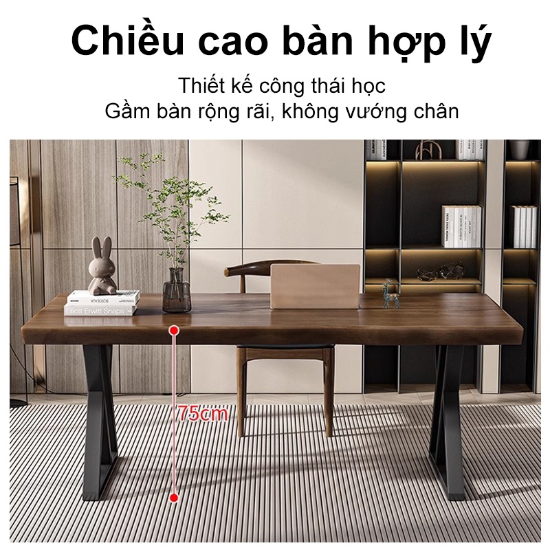 Dài 1m6 Bàn Làm Việc Đa Năng Thiết Kế Hiện Đại Khung Thép Lớn Mặt Gỗ Dày 30mm Khung Sắt Chống Ghỉ | BigBuy360 - bigbuy360.vn