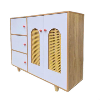 Tủ Kệ Giày 3 Tầng Có Cánh Tủ Mây Chân Gỗ Tự Nhiên Chống Mối Mọt Giúp Căn Phòng Gọn Gàng, Ngăn Nắp