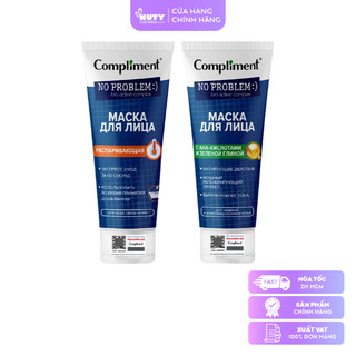  Mặt Nạ Đất Sét Sạch Sâu Compliment AHA & Đất Sét Xanh No Problem Face Mask  80ml  