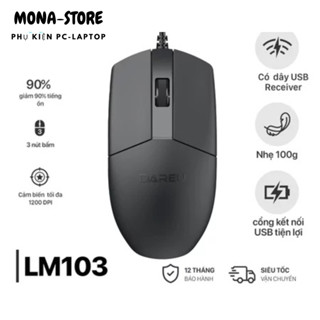 Chuột DAREU LM103 - Chuột Gaming Ergonomic, Chất Lượng Cao, Cảm Biến 1200 DPI, BH 12 Tháng.