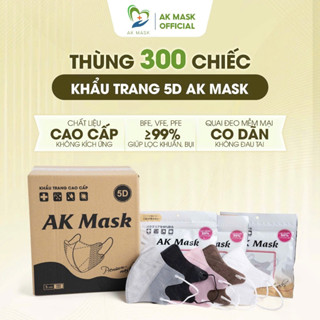 Thùng 300 Chiếc Khẩu Trang 5D AK Mask, Khẩu Trang Y Tế 3 Lớp Cao Cấp  Chính Hãng, Độc Quyền Phạm Thoại [1 Túi 20 Chiếc ]