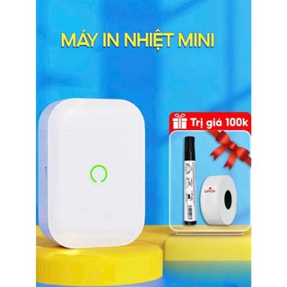  Máy in nhiệt mini cầm tay bluetooth D11 in tem mã vạch nhãn dán logo sticker 