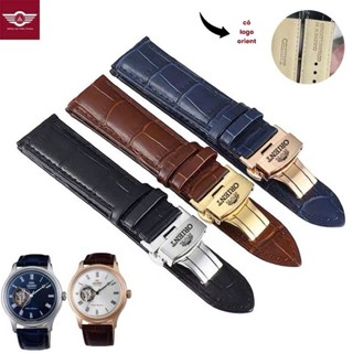 DÂY DA ORIENT] Dây da đồng hồ Orient cao cấp. Combo dây kèm khoá bướm logo Orient [ Dây Có LOGO]