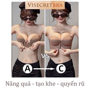 Áo Lót Áo Ngực Không Dây Cài Trước Bra Nữ Mút 4cm Không Gọng Tạo Khe Bản To Che Mỡ Lưng -- 240201