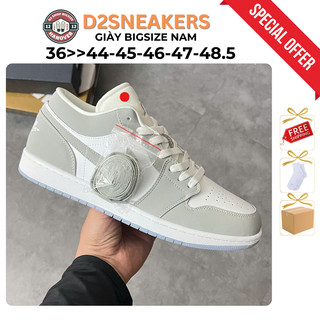 [44-48] Giày big size ngoại cỡ nam thể thao chân to bè Low xám Grey Đế trong êm ái D2SHOPBIGSIZE