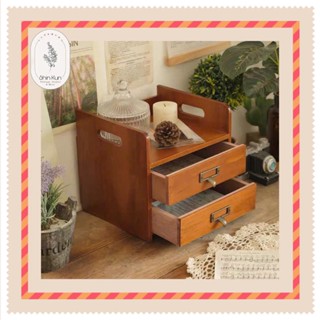  Kệ Để Đồ Trang Điểm Mini Để Bàn Bằng Gỗ Có Ngăn Kéo Kiểu Cổ Điển SS106 