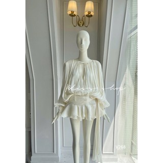  Muse Dress - Váy Thiết Kế Tiểu Thư Xẻ Lưng Sang Chảnh Tơ Ozanga Cao Cấp Bliss Shop kèm Quần Bảo Hộ V268 