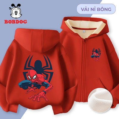 Áo ấm cho bé trai BOBDOG, áo khoác hoodie bé trai chất liệu nỉ bông in hình MARVEL dễ thương cho bé