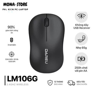 Chuột Không Dây DAREU LM106G - Chuột Gaming, Cảm Biến Quang Học 1200 DPI, Thiết Kế Ergonomic,BH 12T