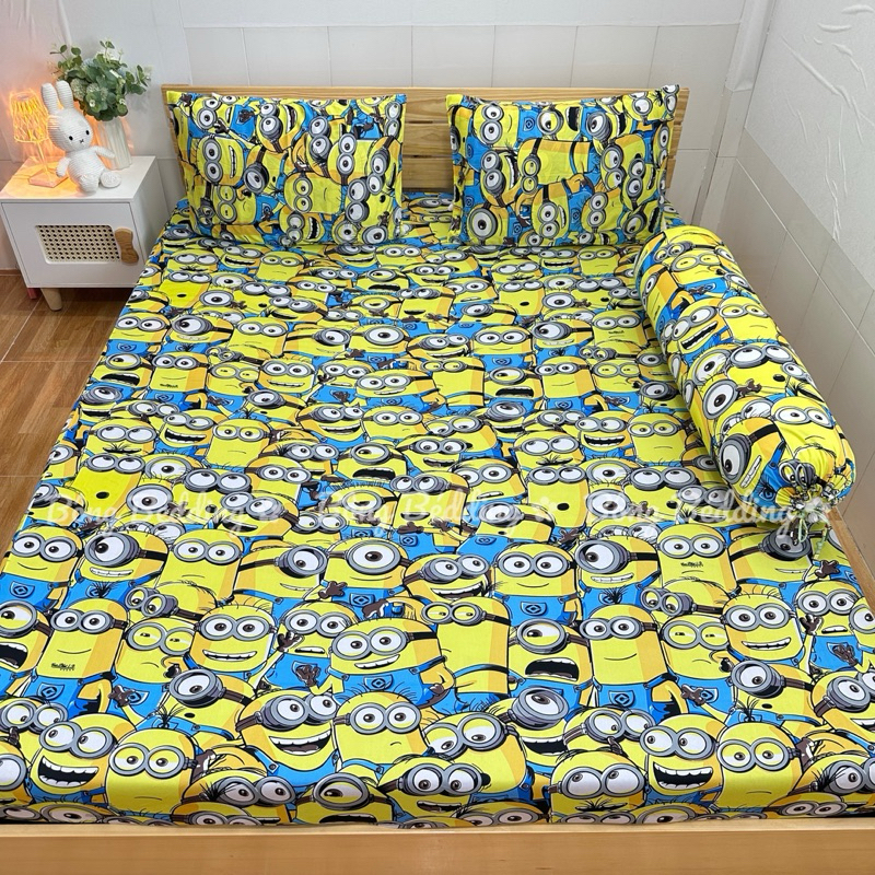 Bộ Ga Gối Thun Hàn Quốc Minions
