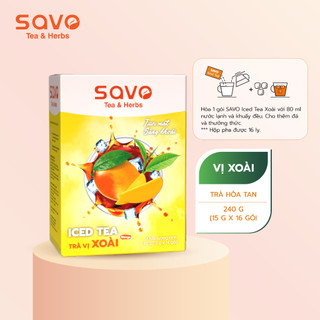 Trà Xoài Hoà Tan SAVO (Hộp 16 gói x 15g)
