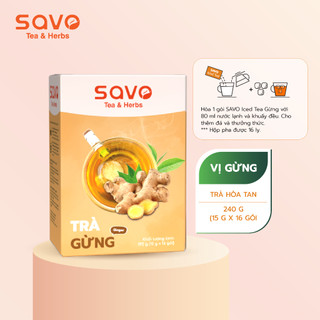 Trà Gừng Hoà Tan SAVO (Hộp 16 gói x 12g)