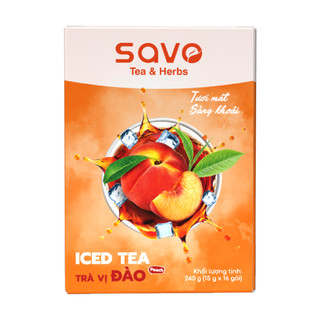 Trà Đào Hòa Tan SAVO (Hộp 16 gói x 15g)