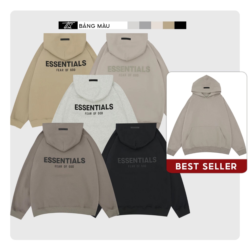 Áo Hoodie Essentials In Nổi Full Màu Nam Nữ Tchipz Chất Liệu Nỉ Bông Cao Cấp Form Rộng Full Tag Mác
