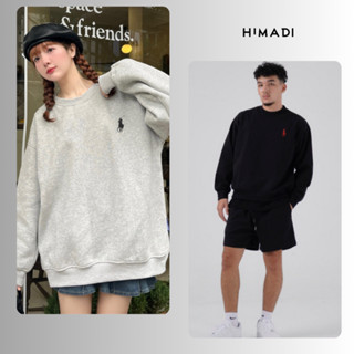 Áo sweater Rap Lau Rừn thêu ngựa logo nỉ bông swt thêu ngựa cao cấp siêu dày vải nam nữ unisex HIMADI