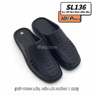  Dép sục lười bít mũi nam iDÉP SL136 đúc nguyên khối EVA siêu nhẹ đi mưa đi làm chống thấm nước 