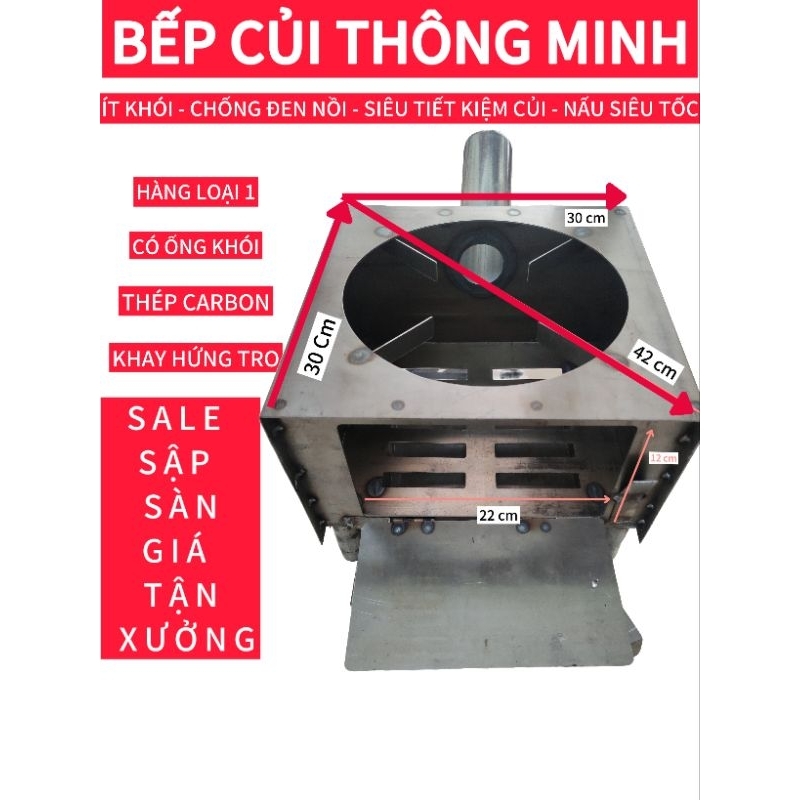 (Hàng Loại 1) Bếp củi thông minh tiết kiệm củi 43x30x25cm nặng 5kg