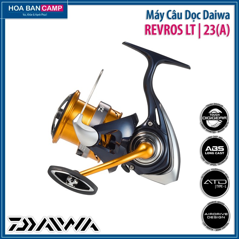 Máy Câu Dọc Daiwa Revros LT | 23 (Asia) AirDrive Bail, AirDrive Rotor, Tough Digigear, ATD Type-L