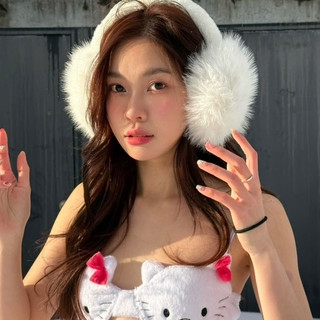 LAROSABYH Bịt tai chụp tai lông xù mẫu mới hot trend 2024 [PK04]