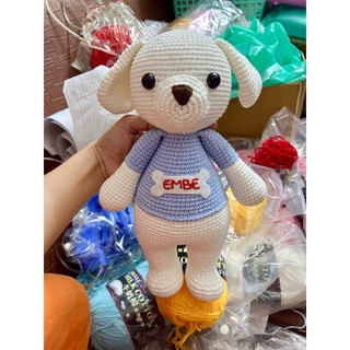Thú len nhồi bông handmade - Chó trắng (40cm)