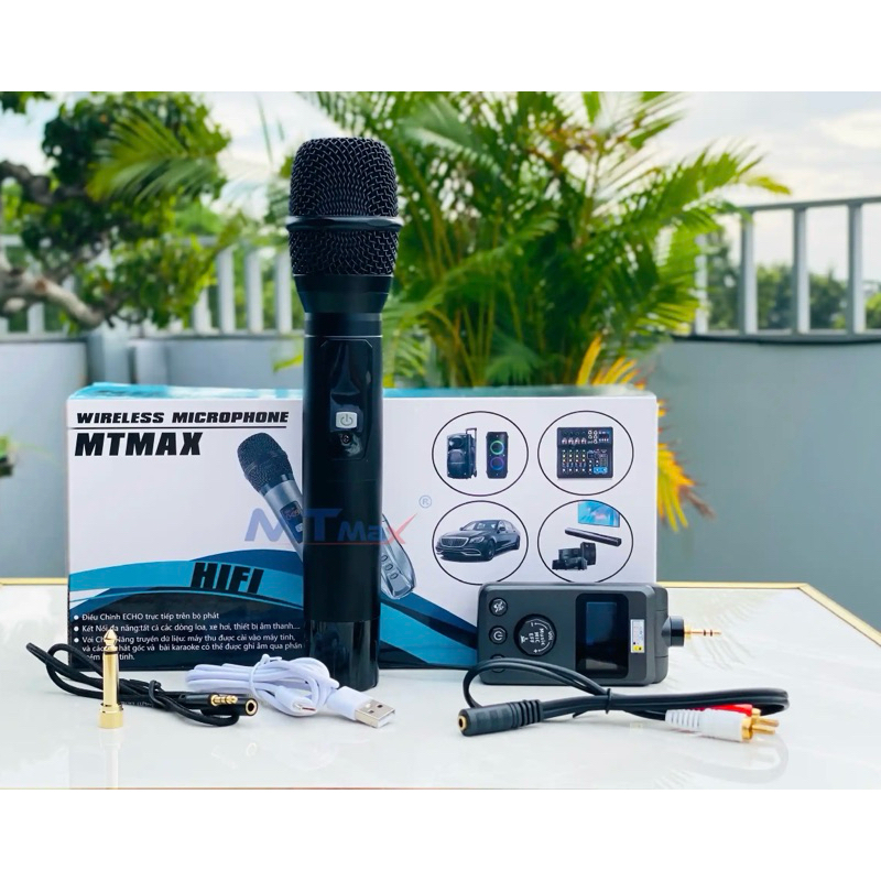 Micro Karaoke Đa Năng Bluetooth MTMax BX7 PRO New 2024, Mic Hát Karaoke Trên Xe Oto, Loa Bluetooth