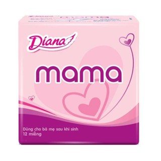 Bỉm cho mẹ sau sinh, Băng vệ sinh Diana Mama mềm mại em ái thấm hút tốt 12 miếng/túi