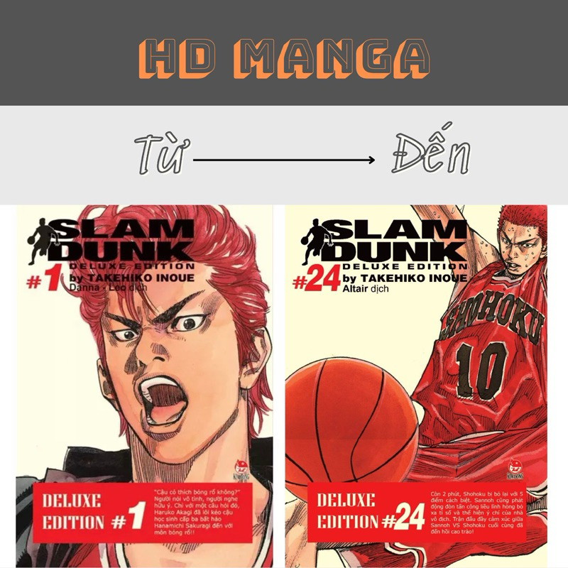 Truyện tranh - Slam Dunk - Lẻ các tập 9 10 16 21 (2 bìa) - Deluxe Edition - NXB Kim Đồng