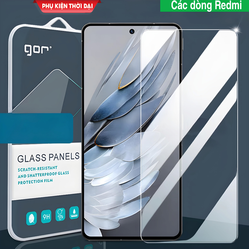 Cường lực Gor Redmi Note 13 Pro / 12 Pro / Note 9s / Note 8 /  7 / Note 10 / Note 11 / 12 / 13 / 14 trong suốt bóng mượt