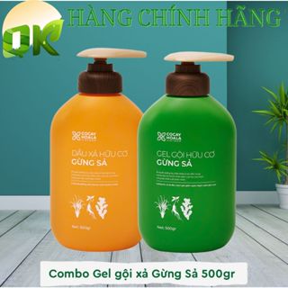 Combo dầu gội gừng sả hữu cơ làm sạch sâu da đầu, giảm tóc bết, dưỡng ẩm da đầu  500gr - Nhà Lá