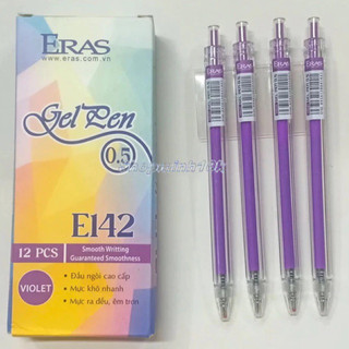  1 hộp 12c Bút gel bấm 0.5mm  thân trong Eras E142 