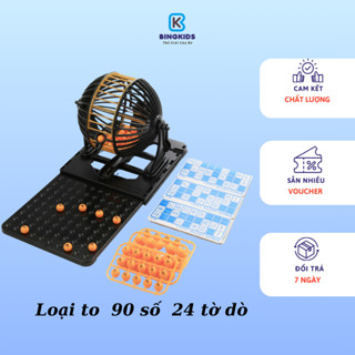 Bộ đồ chơi lô tô lồng quay loại TO - Bộ cờ loto bingo 90 số 24 tờ dò