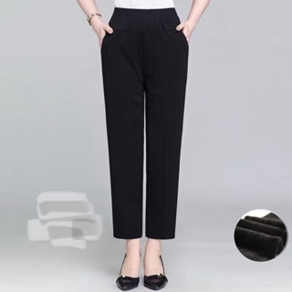 Quần Trung Niên dày ấm áp cho mẹ hàng đẹp ( LÓT LÔNG SỊN ) Quần Nỉ Lót Lông Chất Liệu Mềm Mịn Và Giữ Ấm Tốt Ống Suông