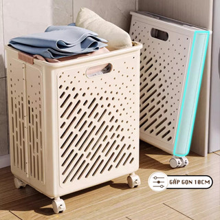 Giỏ đựng quần áo giặt gấp gọn DF-7166 giỏ quần áo làm bằng chất ABS có bánh xe di chuyển tiện lợi