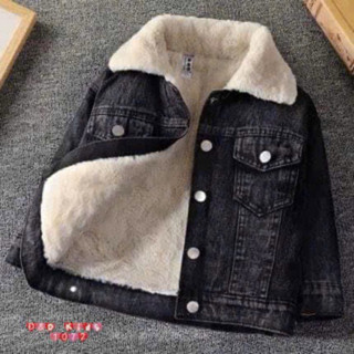(7-23kg) Áo khoác jean lót lông mịn cho bé trai phong cách hàn