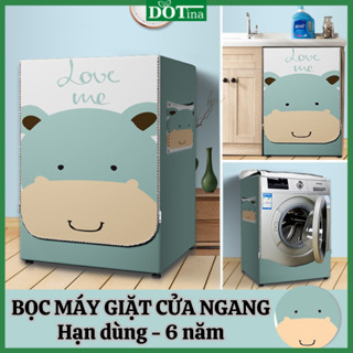 Bọc máy giặt cửa ngang áo trùm máy giặt vải bạt siêu bền chống mưa nắng Dotina