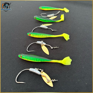 Combo mồi mềm câu cá lóc NFF + lưỡi móc mồi mềm câu cá nóc cực hiệu quả