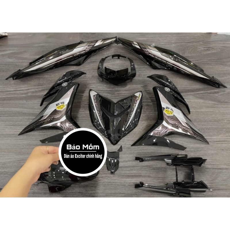 Dàn áo Exciter 150 đen bóng kèm tem Y15zr mẫu tem 2022 chất liệu candy cao cấp