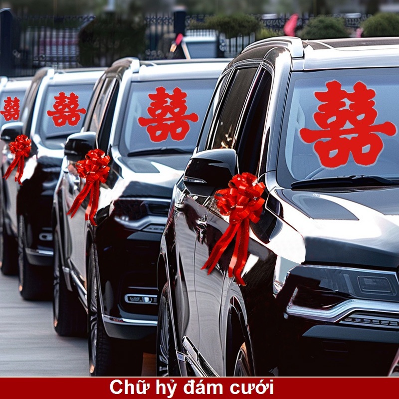(20 Tờ) Chữ Hỷ Dán Xe, Kính Cửa Sổ, Trang Trí Đám Cưới, Dán Tĩnh Điện Không Cần Keo | BigBuy360 - bigbuy360.vn