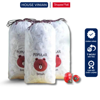 Túi Màng bọc thực phẩm VINIAN Chất liệu PE có chun, Túi gấu bọc đồ ăn thực phẩm có thể tái sử đụng