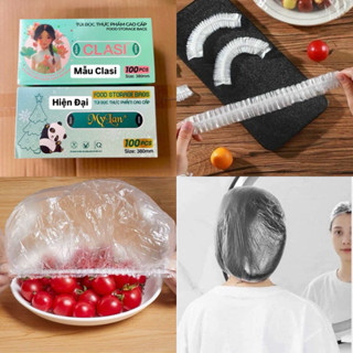 Hộp 100 chun túi màng bọc thực phẩm MyLan, an toàn cho sức khỏe dùng được trong lò vi sóng