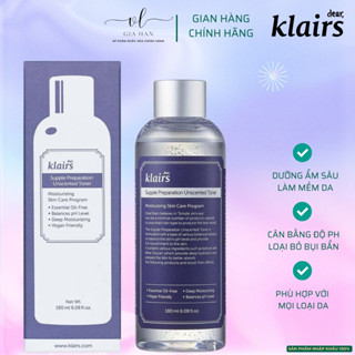 Nước hoa hồng không mùi Dear, Klairs Supple Preparation Unscented Toner 180ml AX