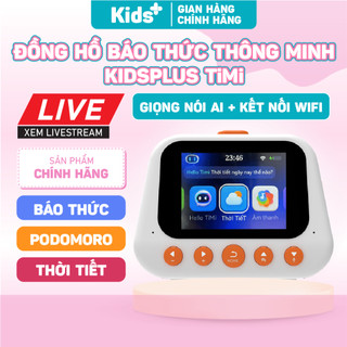    Mới 2026   Đồng hồ báo thức thông minh KidsPlus TiMi câu lệnh AI ra lệnh giọng nói thời tiết pomodoro bắt wifi 