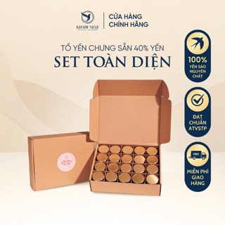 SET YẾN 20 Hũ Yến Chưng Sẵn, Kha Di Nest Nguyên Chất 40%, Yến Sào Khánh Hòa Cao Cấp Hũ 70ml Phù Hợp Biếu Tặng