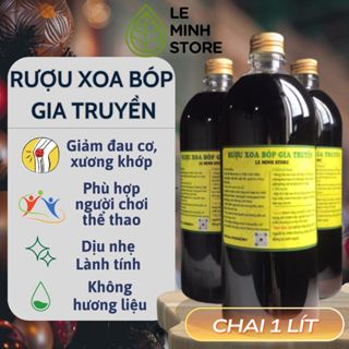 Thảo Dược Xoa Bóp Giảm Đau Mỏi Cơ Chai 1 Lít, Xoa Bóp Gia Truyền Hỗ Trợ Tăng Sức Bền Cơ Xương Khớp - Le Minh Store