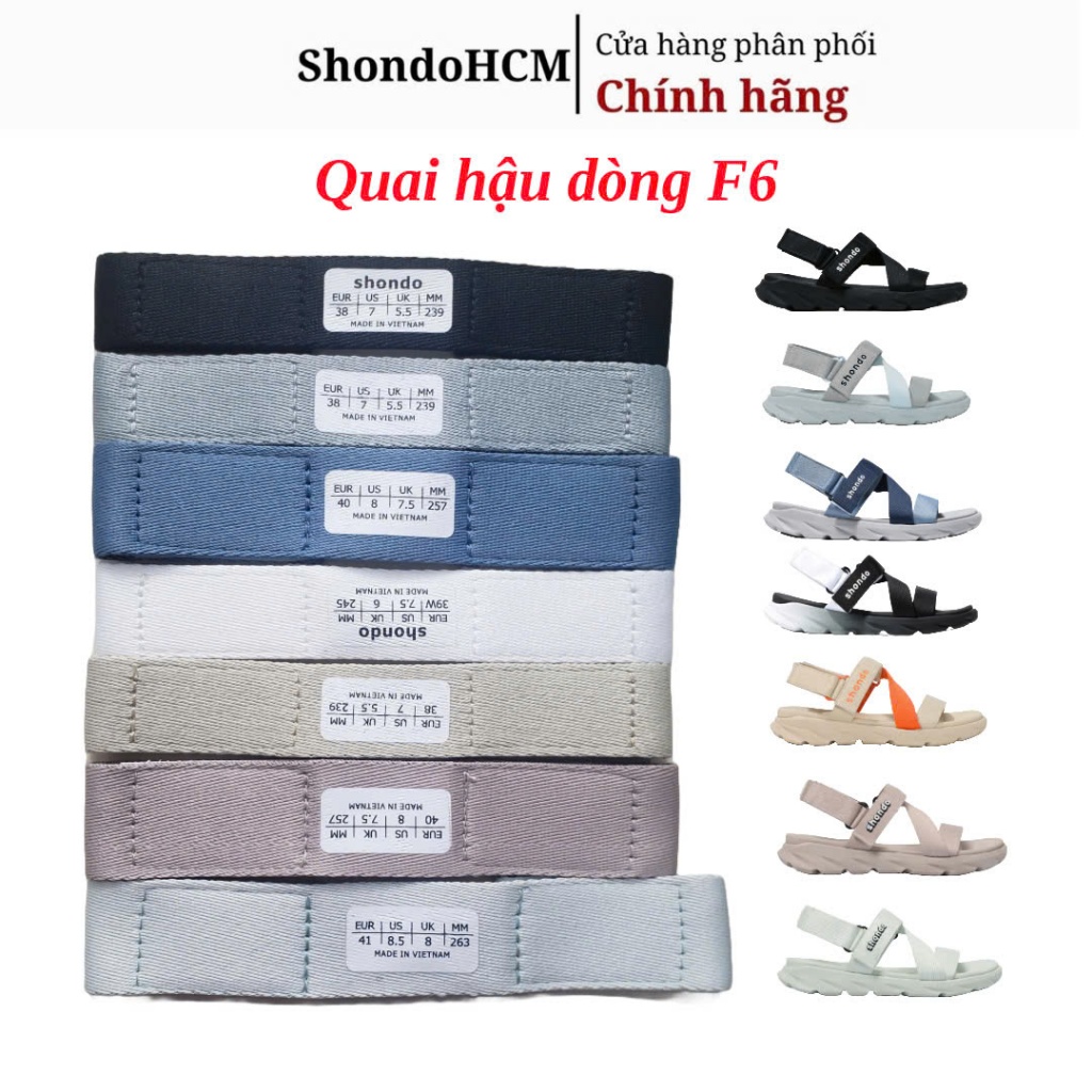 Quai hậu giày SHONDO F6 sport trắng đen xanh quai sandal thay thế cho các dòng sản phẩm F6
