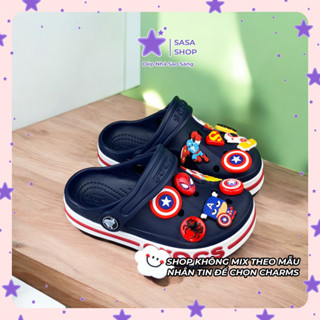  Dép Cross Baya Trẻ Em Dép Sục Cho Bé Trai Bé Gái 3,10 Tuổi Màu Navy Đỏ Tặng 10 Charm Gắn Kèm Siêu Đẹp - SASA SHOP 