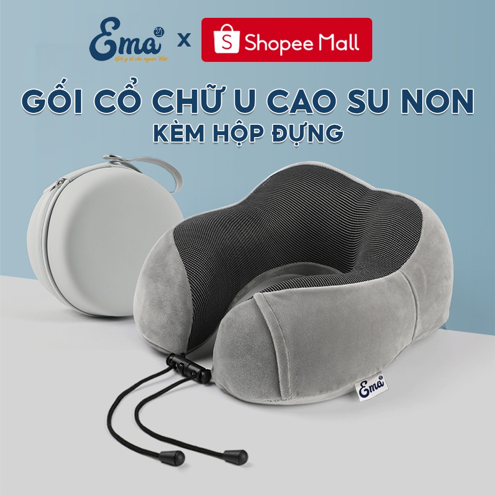Gối kê cổ chữ U cao su non EMA - Giúp giảm đau mỏi cổ, dùng cho dân văn phòng, du lịch