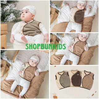  Cookie Áo Gile nỉ nhung sơ sinh ấm áp thu đông cài chéo bé 3 - 18 tháng 