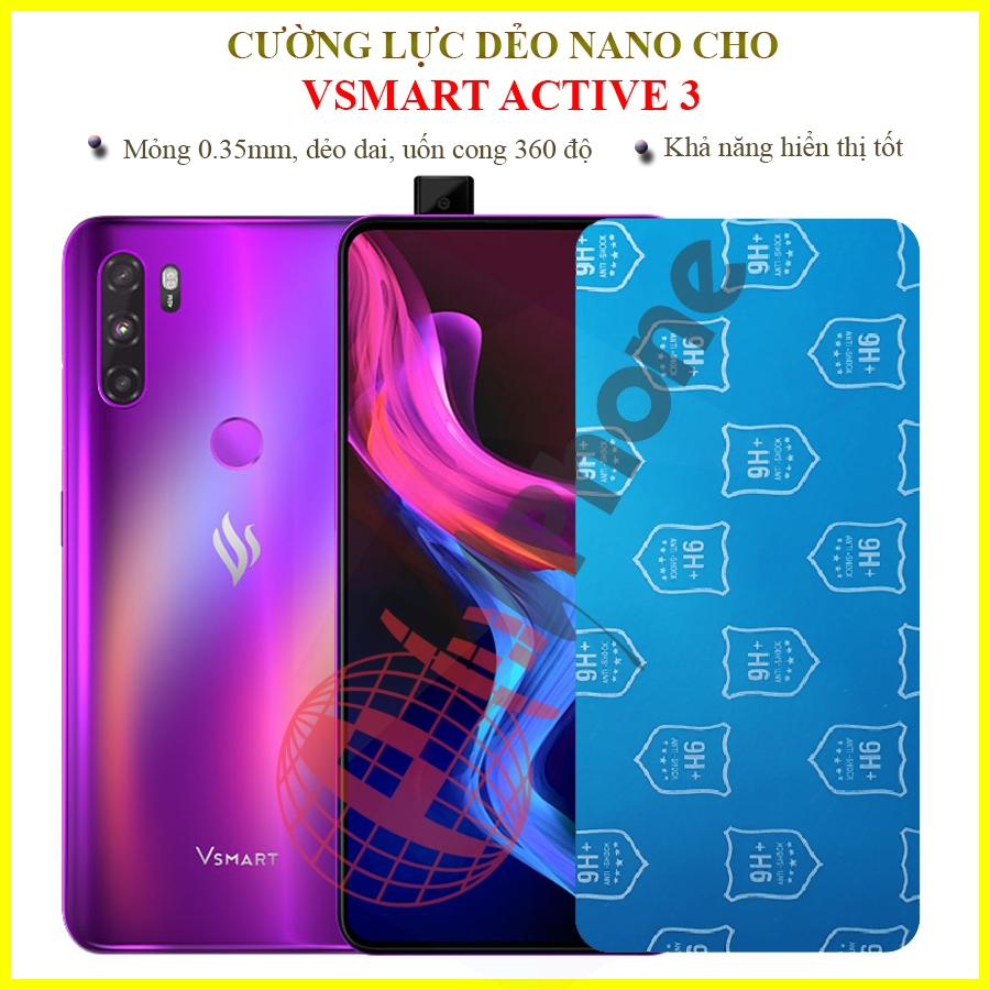 Dán cường lực dẻo nano trong hoặc nhám cho Vsmart Active 3