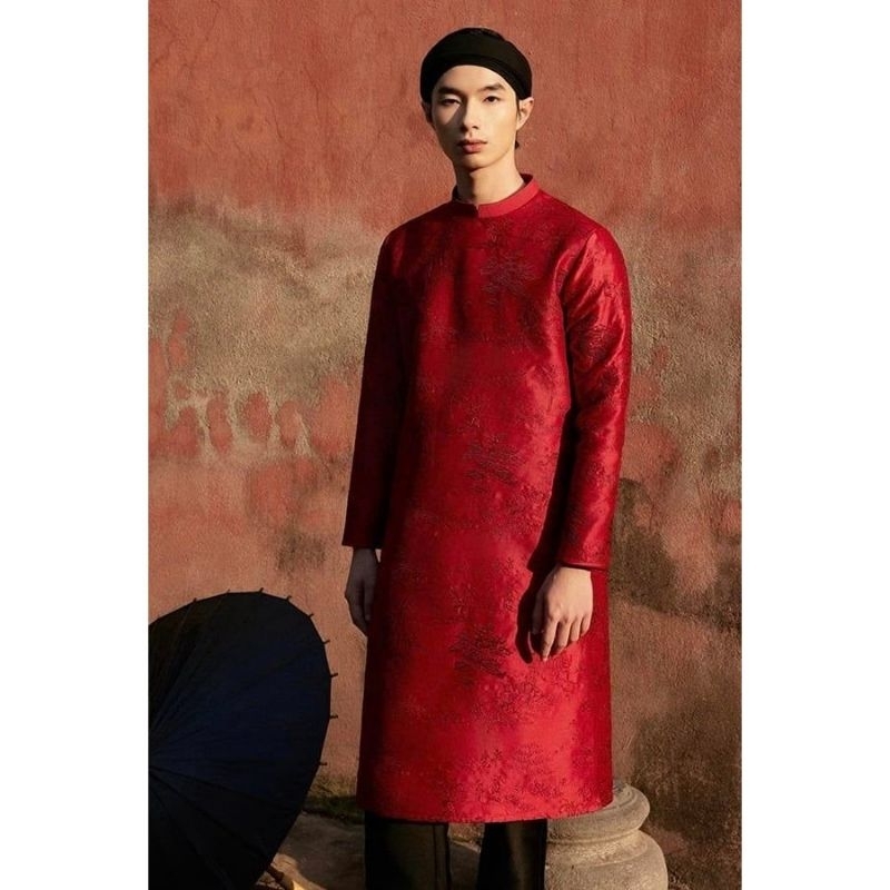 áo dài cách tân nam họa tiết